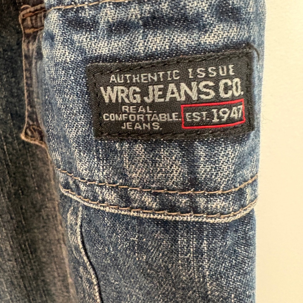 Wrangler Men Cargo Jeans 34x30 Blue Denim Utility Workwear Relaxed Western Baggy - Picture 4 of 14